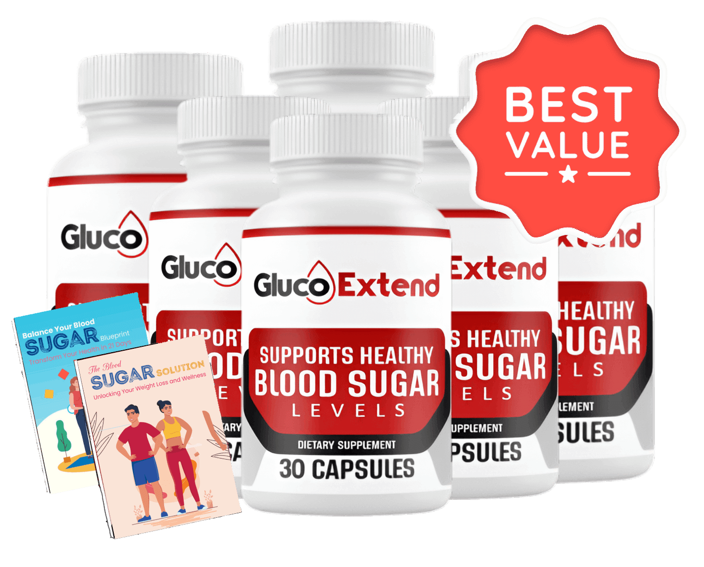 Gluco Extend 6 bottle pack with bonuses - order now at discounted price